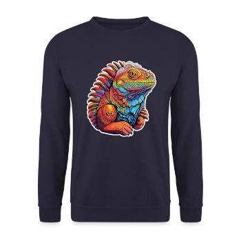 Bezaubernde Leguan - Unisex Pullover - Navy - Vorne - Alina (178cm) & Michal (187cm)