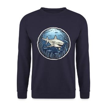Symphonie des requins - Sweat-shirt Unisexe - marine - Devant - Alina (178cm) & Michal (187cm)