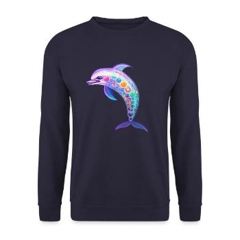 Kawaii Dolphin - Rêves océaniques fantastiques - Sweat-shirt Unisexe - marine - Devant - Alina (178cm) & Michal (187cm)