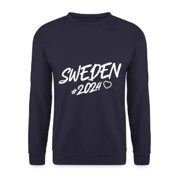 Schweden 2024 Herz - Unisex Pullover - Navy - Vorne - Alina (178cm) & Michal (187cm)