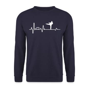 Heartbeat Karaté Karaté Karaté Karaté Fighter Cadeau - Sweat-shirt Unisexe - marine - Devant - Alina (178cm) & Michal (187cm)