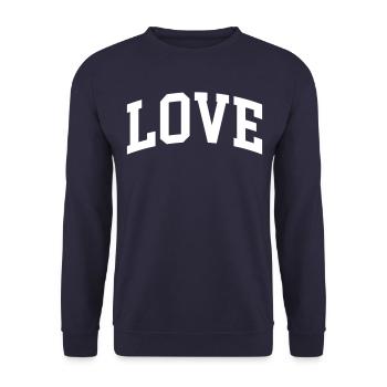 Love - Unisex Sweatshirt - navy - Front - Alina (178cm) & Michal (187cm)