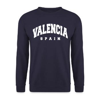 Valencia - Unisex Sweatshirt - navy - Front - Alina (178cm) & Michal (187cm)