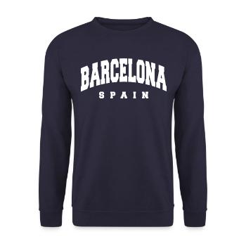 Barcelone - Sweat-shirt Unisexe - marine - Devant - Alina (178cm) & Michal (187cm)