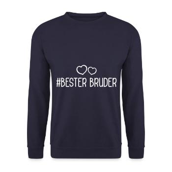 Bester Bruder Herzen Liebe - Unisex Pullover - Navy - Vorne - Alina (178cm) & Michal (187cm)