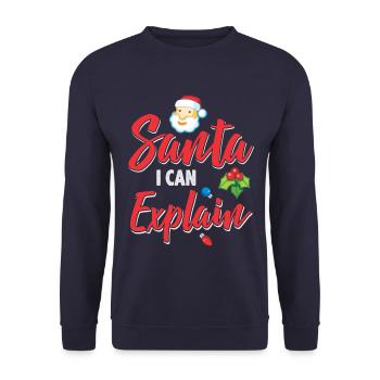 Santa I Kann erklären Weihnachtstag Wintersaison - Unisex Pullover - Navy - Vorne - Alina (178cm) & Michal (187cm)