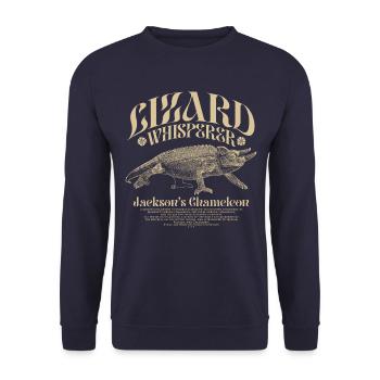 Jackson's Chamäleon Echsenflüsterer - Unisex Pullover - Navy - Vorne - Alina (178cm) & Michal (187cm)