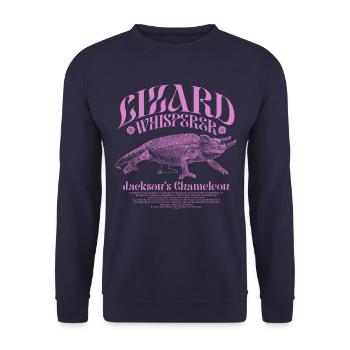 Jackson's Chamäleon Echsenflüsterer - Unisex Pullover - Navy - Vorne - Alina (178cm) & Michal (187cm)