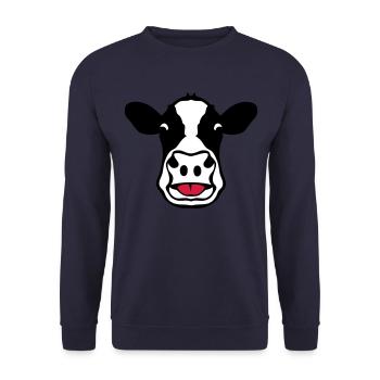 vache tire langue cow 18 - Sweat-shirt Unisexe - marine - Devant - Alina (178cm) & Michal (187cm)