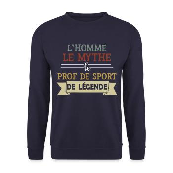 Profs - Sport - Cadeau - Mythe - Homme - Drôle - Sweat-shirt Unisexe - marine - Devant - Alina (178cm) & Michal (187cm)