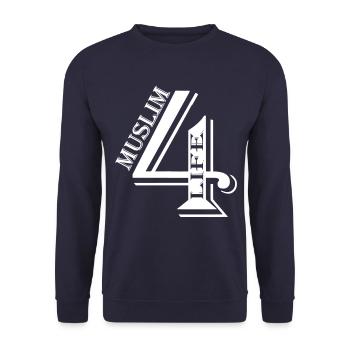 muslim4life logo vektorgrafik - Unisex Pullover - Navy - Vorne - Alina (178cm) & Michal (187cm)