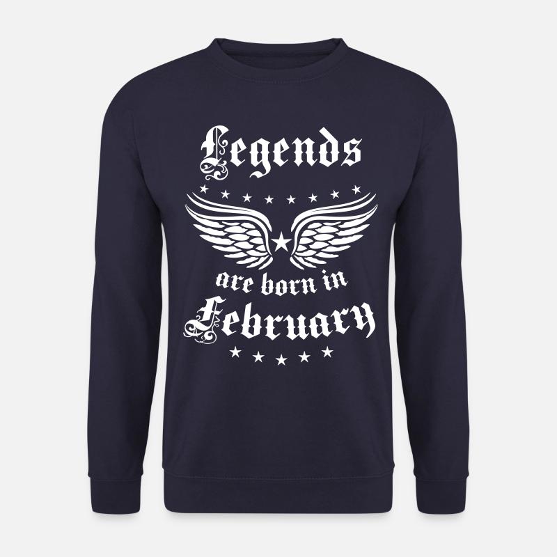 02 Legends are born in Febuary Birthday Geburtstag - Unisex Pullover - Navy