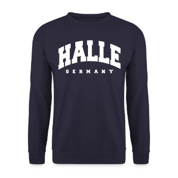 Hall - Unisex Sweatshirt - navy - Front - Alina (178cm) & Michal (187cm)
