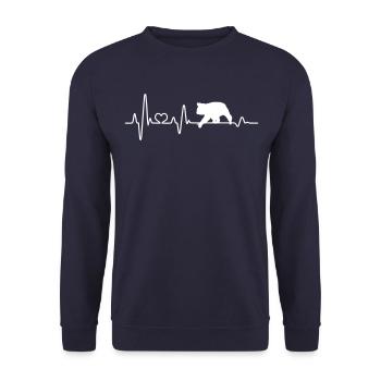 Koala EKG Herzschlag Australien Koalas Herz Liebe - Unisex Pullover - Navy - Vorne - Alina (178cm) & Michal (187cm)