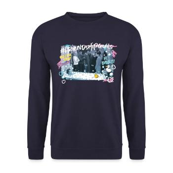 Friends Chandler badet #friendshipgoals - Unisex Pullover - Navy - Vorne - Alina (178cm) & Michal (187cm)