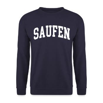 saufen - Unisex Pullover - Navy - Vorne - Alina (178cm) & Michal (187cm)