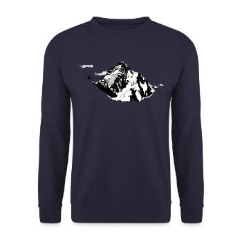 The K Zwei, the mountain of the mountains - Unisex Sweatshirt - navy - Front - Alina (178cm) & Michal (187cm)