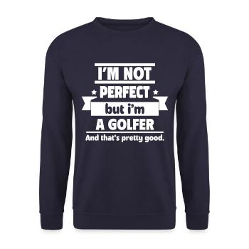 Pas parfaits, mais golfeurs, ça suffit - Sweat-shirt Unisexe - marine - Devant - Alina (178cm) & Michal (187cm)