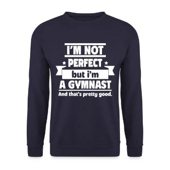 Pas parfait, mais un gymnaste, ça suffit - Sweat-shirt Unisexe - marine - Devant - Alina (178cm) & Michal (187cm)