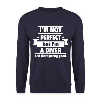 Pas parfait, mais un plongeur - Sweat-shirt Unisexe - marine - Devant - Alina (178cm) & Michal (187cm)