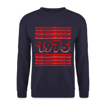 Jahr 1975 - Unisex Pullover - Navy - Vorne - Alina (178cm) & Michal (187cm)
