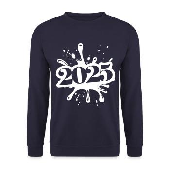 2025 klecks - Unisex Pullover - Navy - Vorne - Alina (178cm) & Michal (187cm)