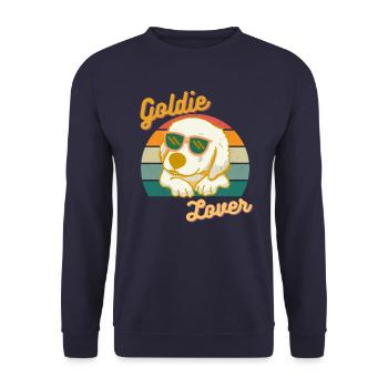 Golden Retriever Goldie Lover - Unisex Pullover - Navy - Vorne - Alina (178cm) & Michal (187cm)