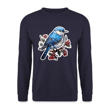 Oiseau d’hiver - Sweat-shirt Unisexe - marine - Devant - Alina (178cm) & Michal (187cm)