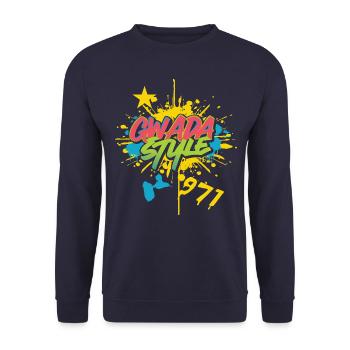 Gwada Style 971 Geschenkidee Karte von Guadeloue - Unisex Pullover - Navy - Vorne - Alina (178cm) & Michal (187cm)