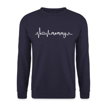 I love Mommy Beste Mama Herzschlag Tochter Sohn - Unisex Pullover - Navy - Vorne - Alina (178cm) & Michal (187cm)