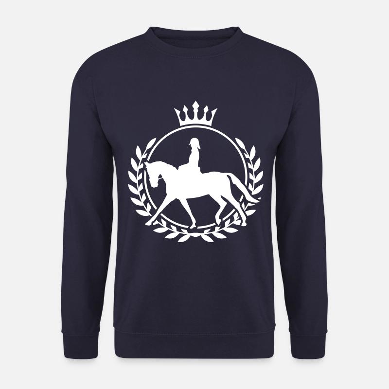 pferd reiten silhouette wappen logo - Unisex Pullover - Navy