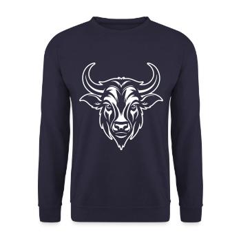 Bulle Tier Kopf Silhouette - Unisex Pullover - Navy - Vorne - Alina (178cm) & Michal (187cm)