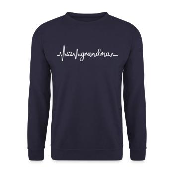Best dearest grandma heartbeat granddaughter granddaughter - Unisex Sweatshirt - navy - Front - Alina (178cm) & Michal (187cm)
