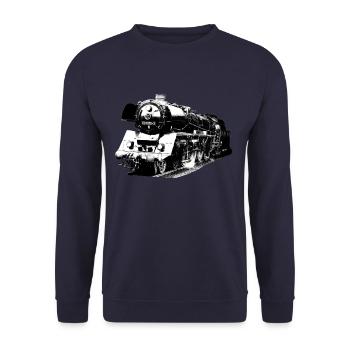Steam locomotive 03 1010 - Unisex Sweatshirt - navy - Front - Alina (178cm) & Michal (187cm)