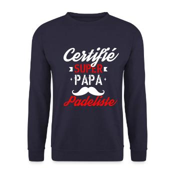 Certifié super papa padeliste - Sweat-shirt Unisexe - marine - Devant - Alina (178cm) & Michal (187cm)