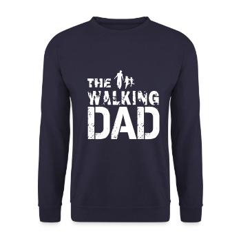 The Walking Dad gift for dads and grandpas - Unisex Sweatshirt - navy - Front - Alina (178cm) & Michal (187cm)