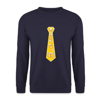 Bière cravate drôle cravate hommes hommes papa - Sweat-shirt Unisexe - marine - Devant - Alina (178cm) & Michal (187cm)