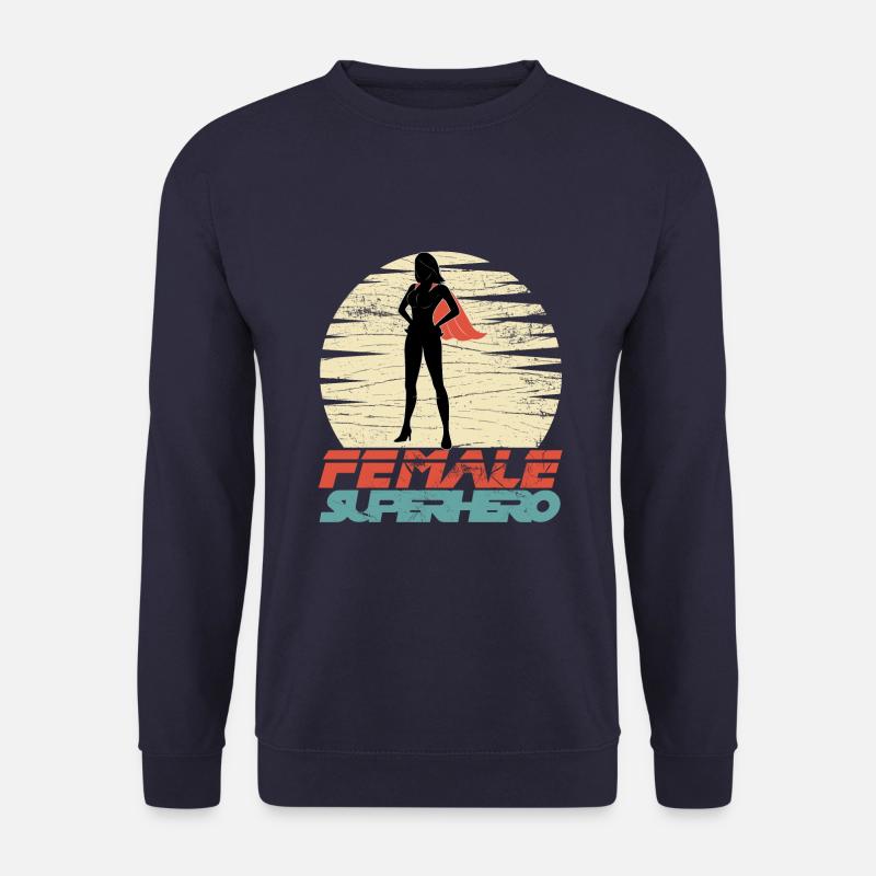 Mädchenpower Heldin Feminist Supermama Trickfilm - Unisex Pullover - Navy