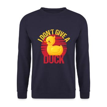 Ente Quietscheente Don't Give A Duck Rebell Lustig - Unisex Pullover - Navy - Vorne - Alina (178cm) & Michal (187cm)