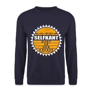 Selfkant - hart an der Grenze - Unisex Pullover - Navy - Vorne - Alina (178cm) & Michal (187cm)