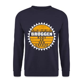 Brüggen - hart an der Grenze - Unisex Pullover - Navy - Vorne - Alina (178cm) & Michal (187cm)