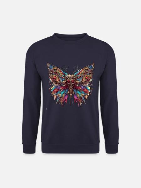 Düsterer Schmetterling mit Totenkopf - Unisex Pullover - Navy