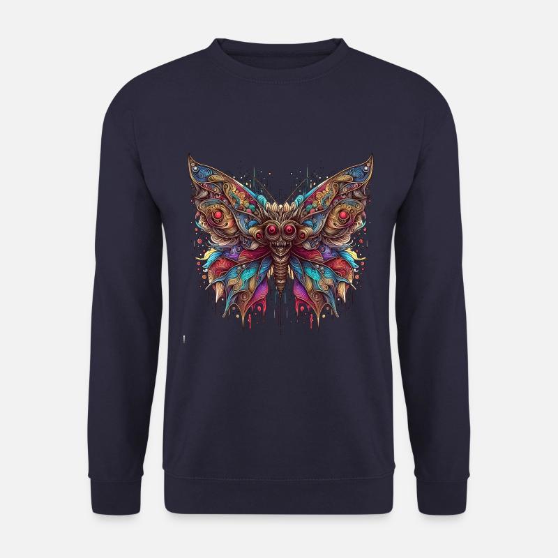 Papillon sombre avec crâne - Sweat-shirt Unisexe - marine