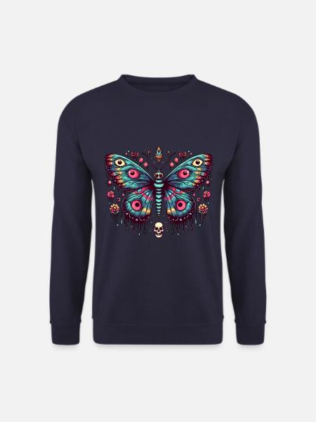 Papillon effrayant avec crâne - Sweat-shirt Unisexe - marine
