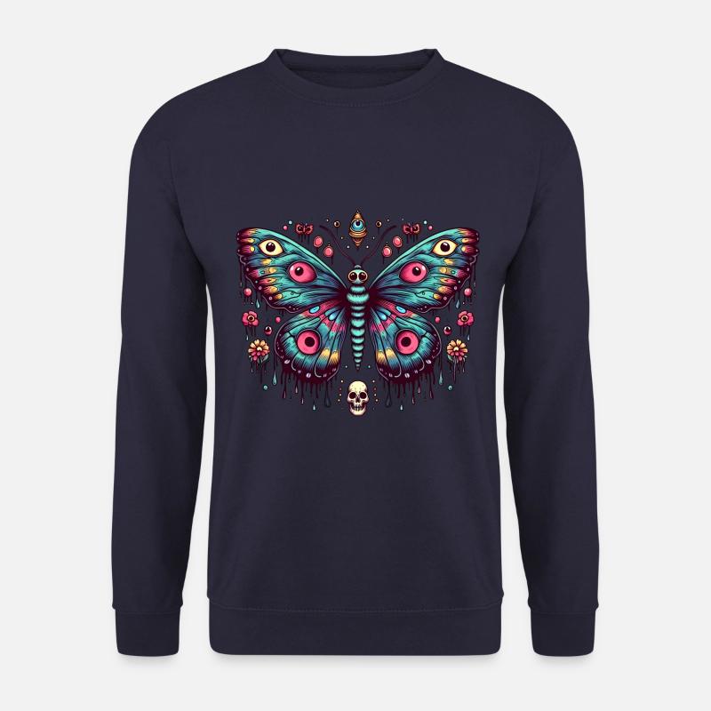 Scary butterfly with skull - Unisex Sweatshirt - navy