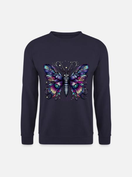 Scary butterfly with skull - Unisex Sweatshirt - navy