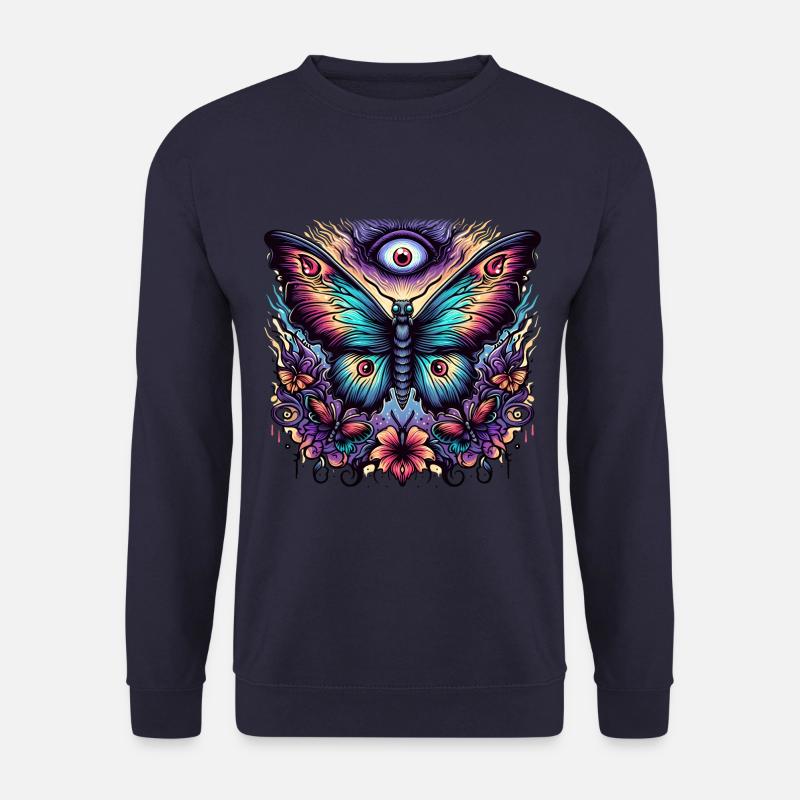 Scary butterfly with skull - Unisex Sweatshirt - navy