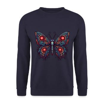 Papillon effrayant avec crâne - Sweat-shirt Unisexe - marine - Devant - Alina (178cm) & Michal (187cm)