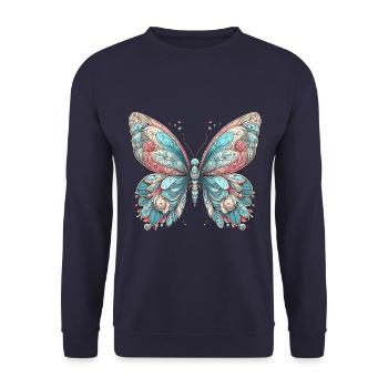 Papillon effrayant avec crâne - Sweat-shirt Unisexe - marine - Devant - Alina (178cm) & Michal (187cm)