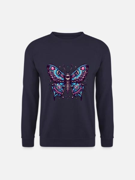 Scary butterfly with skull - Unisex Sweatshirt - navy